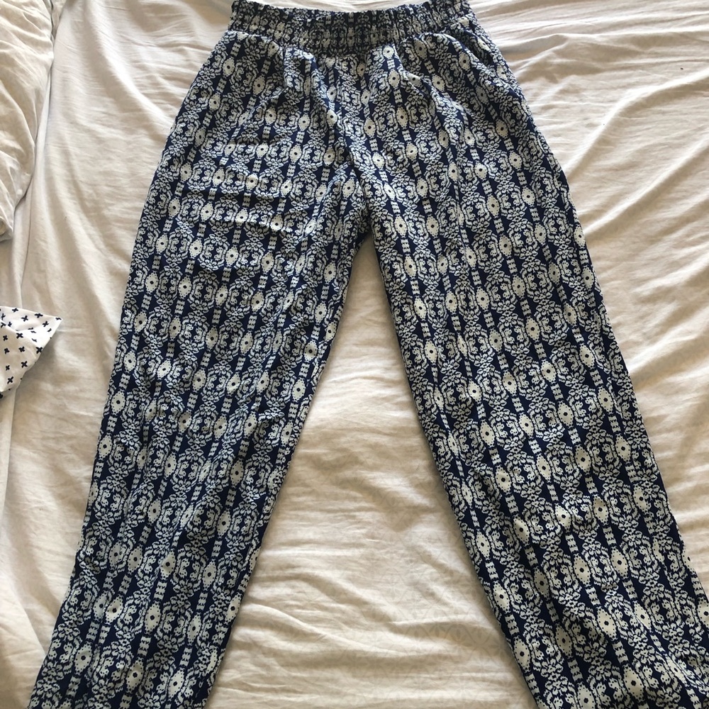 Blue and white joggers